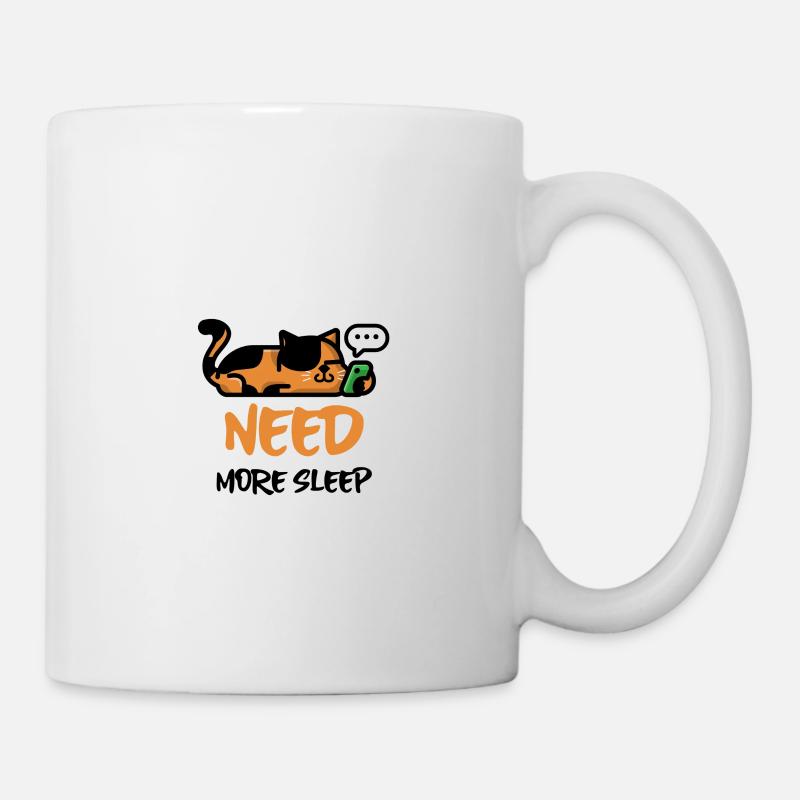 Sleepy texting cat needs more sleep - Mug - white