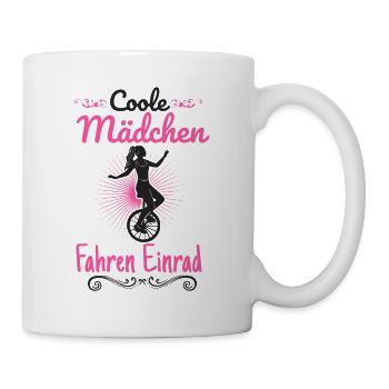 Coole Mädchen fahren Einrad - Tasse - Weiß - Rechts