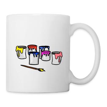 Arbeitsbereich Farben Berufe Job Maler Künstler - Tasse - Weiß - Rechts