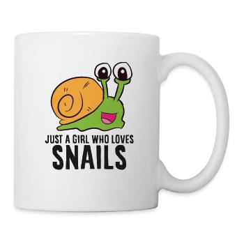 Escargots drôles juste une fille qui escargot - Mug blanc - blanc - Droite