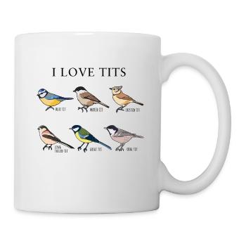 Bird watching Funny "I Love Tits" Gift - Mug - white - Right