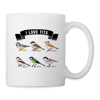 Bird watching Funny I Love Tits Gift - Mug - white - Right