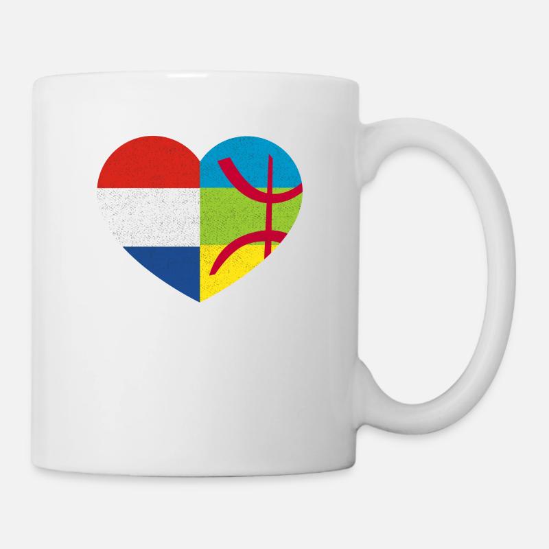 Amazigh Kabyle Dutch Pride Heart Tamazgha - Mug blanc - blanc