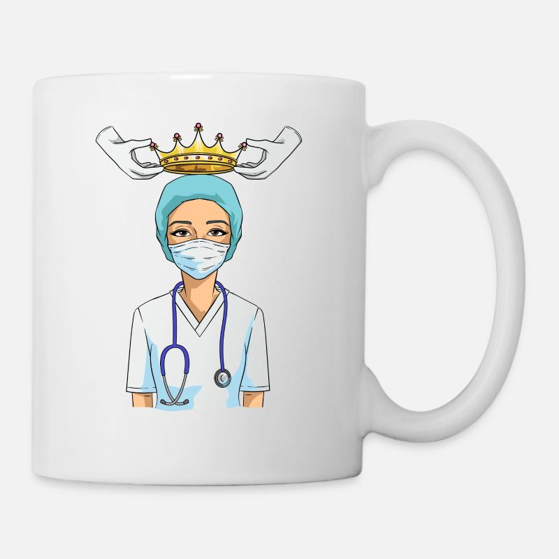 Krankenschwester Pflegekraft Krone Königin Pfleger - Tasse - Weiß