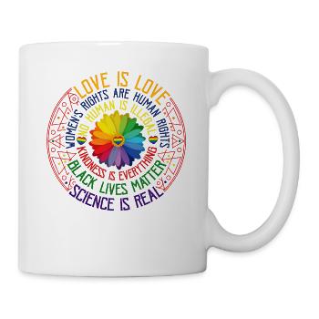 L'amour est l'amour LGBT Rainbow Daisy T-shirt - Mug blanc - blanc - Droite