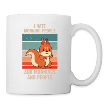 Cadeau de doigt du milieu écureuil écureuil du matin - Mug blanc - blanc - Droite
