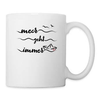Papierschiff Meer Papierboot Papierschiffchen - Tasse - Weiß - Rechts