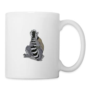 Lémurien nettoyant sa queue Cadeau pour les lémuriens - Mug blanc - blanc - Droite