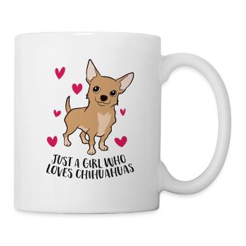 Juste une fille Who Loves Chihuahuas Cute Chihuahua - Mug blanc - blanc - Droite