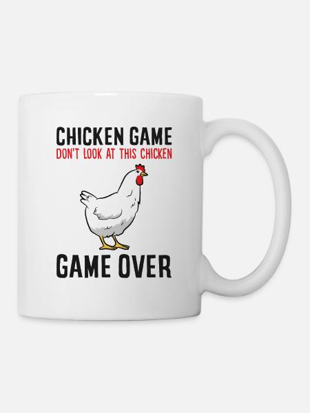 Funny Chicken Game Don't Look At This Chicken - Mug - white