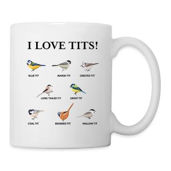 Cadeau de fan drôle d'oiseau d'observation et de mésange - Mug blanc - blanc - Droite