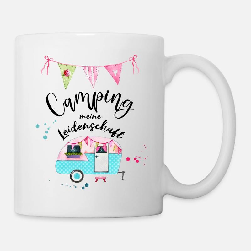 Camping my passion Caravan garland - Mug - white