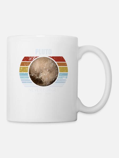 Vergeet Pluto nooit. Retro Stijl Grappige Ruimte & Sci - Mok - wit