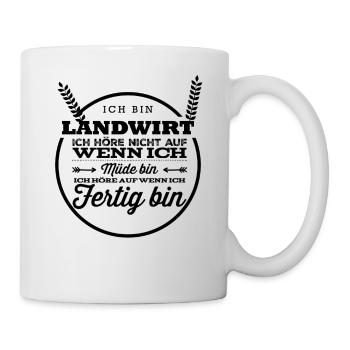 Landwirt Landleben Bauer Traktor lustiger Spruch - Tasse - Weiß - Rechts