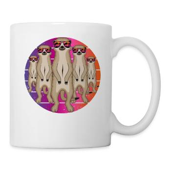 Meerkats With Sunglasses Funny Summer - Mug - white - Right