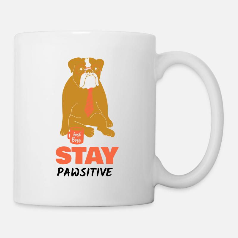Chien Stay Pawsitive Fun cadeau - Mug blanc - blanc