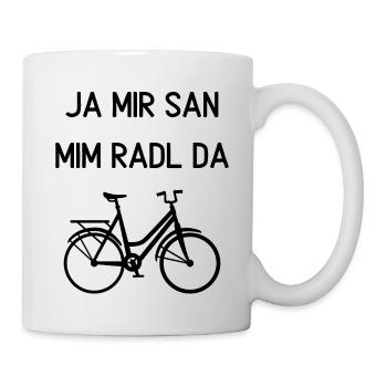 Ja mir san mim radl da Fahrrad Fahrradfahrer - Tasse - Weiß - Rechts