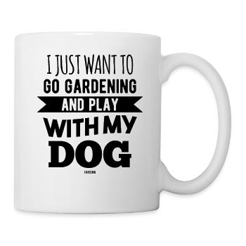 Jardin chien jardinier chien chien renard - Mug blanc - blanc - Droite