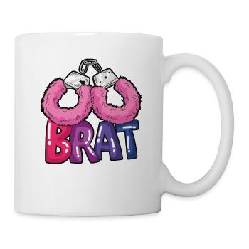 BRAT Plüschhandschellen DDLG böses Mädchen Humor - Tasse - Weiß - Rechts