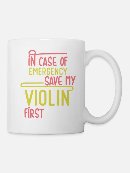 Save My Violin - Violine - Tasse - Weiß