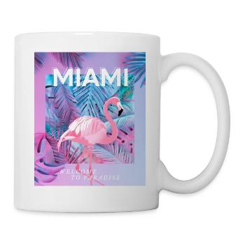 miami paradise, miami beach - Tasse - Weiß - Rechts