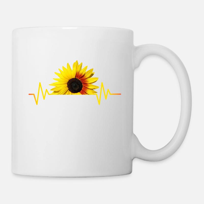 Sunflower, sunflower, heartbeat, rhythm - Mug - white