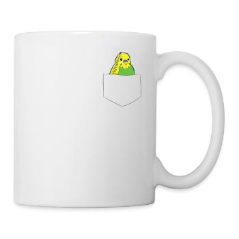Drôle de perruche oiseau Dans sa poche - Mug blanc - blanc - Droite