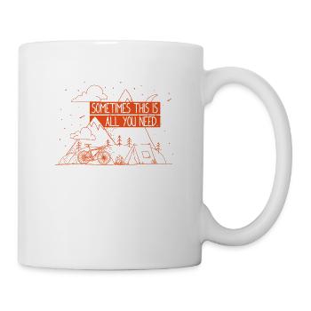 Sometimes this is bike racing bike MTB nature mountains - Mug - white - Right