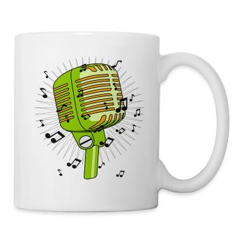 Mikrofon Noten - Tasse - Weiß - Rechts
