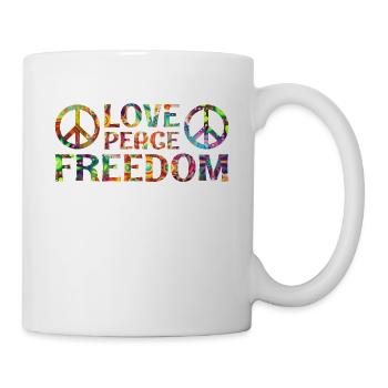 Liebe Frieden und Freiheit Geschenk Psychedelic - Tasse - Weiß - Rechts
