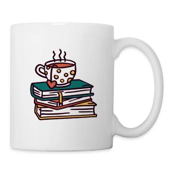 Book cup tea coffee books reading gift - Mug - white - Right