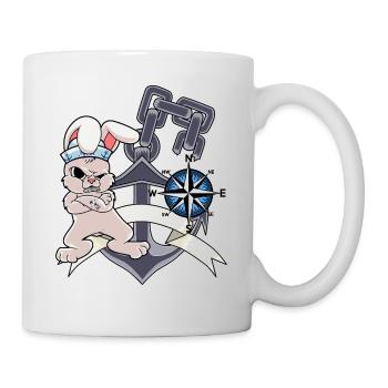 Sailor Compass Ancre Lapin Marin Capitaine Ahoi - Mug blanc - blanc - Droite