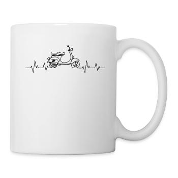 Motor scooter heartbeat - Mug - white - Right