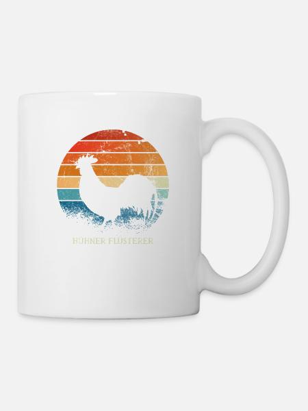 Hühner Flüsterer Lustiges Landwirt Bauer Huhn Vint - Tasse - Weiß