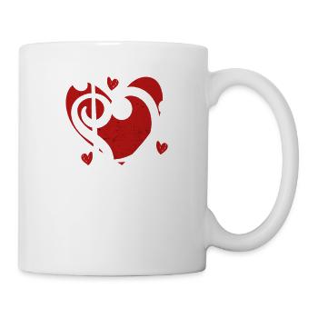 Clé de sol clé de fa clé coeur - Mug blanc - blanc - Droite