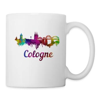 Köln Skyline bunt - Tasse - Weiß - Rechts