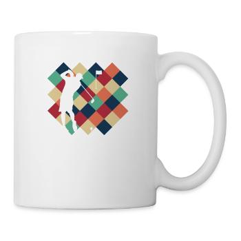 Golf Spieler Golfer Retro Golfball Abschlag - Tasse - Weiß - Rechts