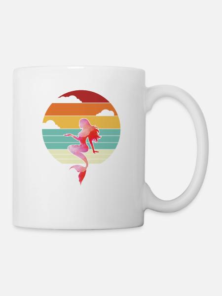 Mermaid Beauty Retro Fin Sparkle Sea Elegant - Mug - white