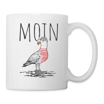 Moin Digga Möwe Vogel See Meer Segeln - Tasse - Weiß - Rechts