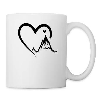 Berg Herz für und Outdoor Freunde. - Tasse - Weiß - Rechts