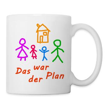 Das war der Plan - Kinderzeichnung - Tasse - Weiß - Rechts