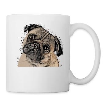 tshirt idée cadeau mignon chiot carlin carlin - Mug blanc - blanc - Droite