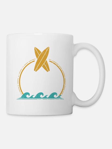 Work Sucks Go Surfing - Planche de surf vintage - Mug blanc - blanc