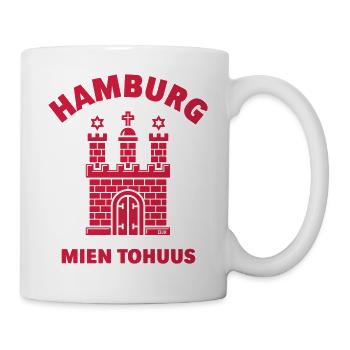Hamburg Wappen – Mien Tohuus (Plattdeutsch) - Tasse - Weiß - Rechts