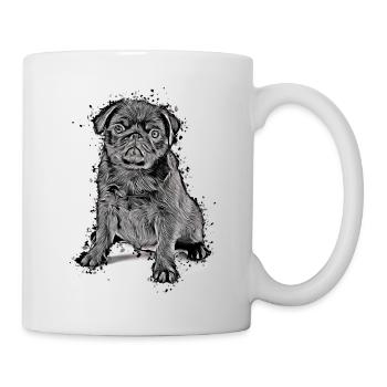 cute pug puppy gift idea pugs pug shirt - Mug - white - Right