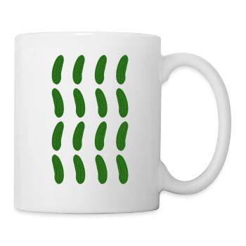 Gurken Muster Geschenk für Gurke & Gurken Fans - Tasse - Weiß - Rechts