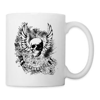 OnePleasure Skull Wings Roses Banner Gift - Mug - white - Right