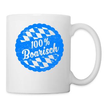 Bayern Bayerisch 100% Boarisch Geschenk - Tasse - Weiß - Rechts