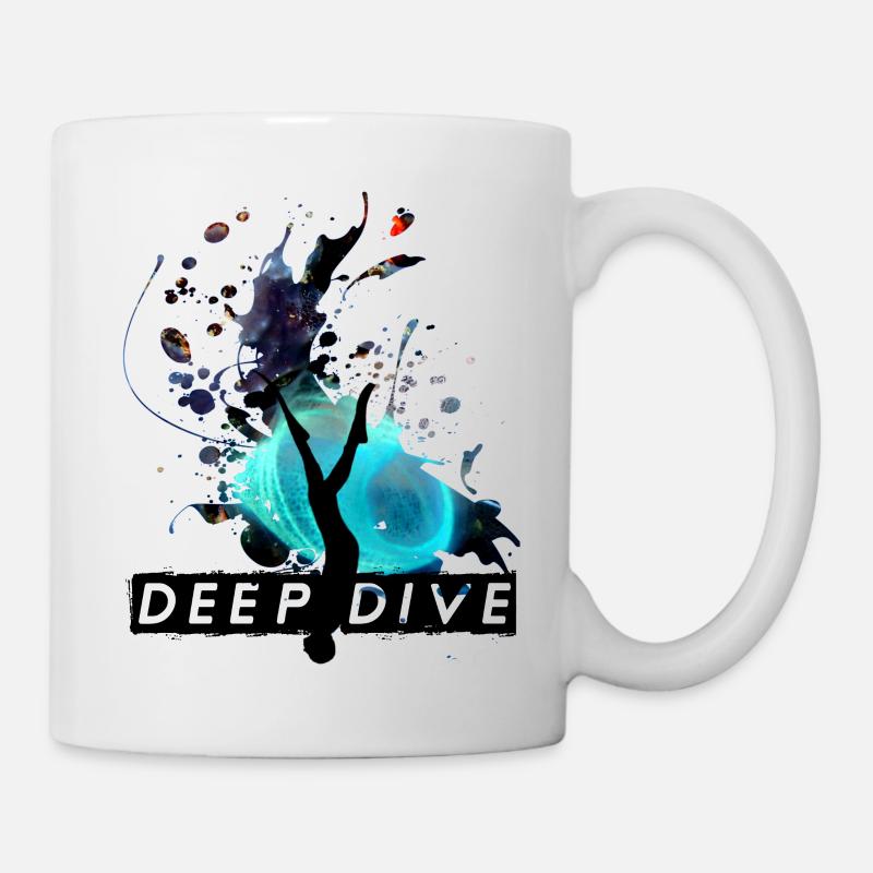 Deep Dive Taucher Freitauchen Apnoetauchen Design - Tasse - Weiß