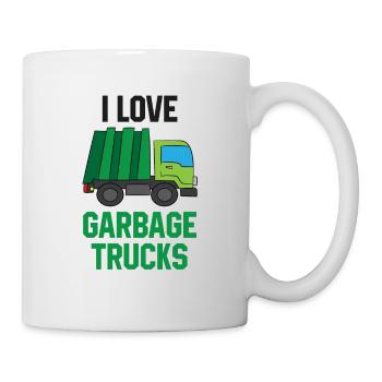 I Love camions-poubelles - Mug blanc - blanc - Droite